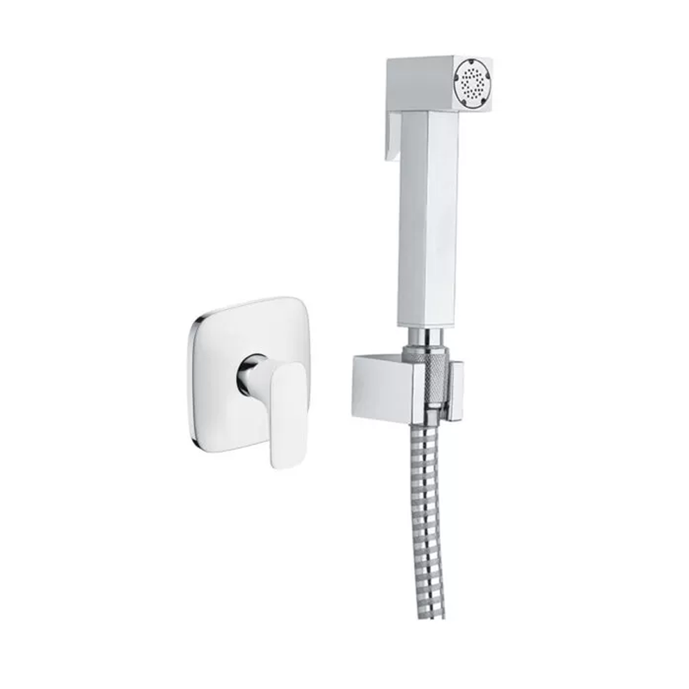 Marquis F19094 Toilet Push Shower Hot & Cold Mixer Set - Silver 