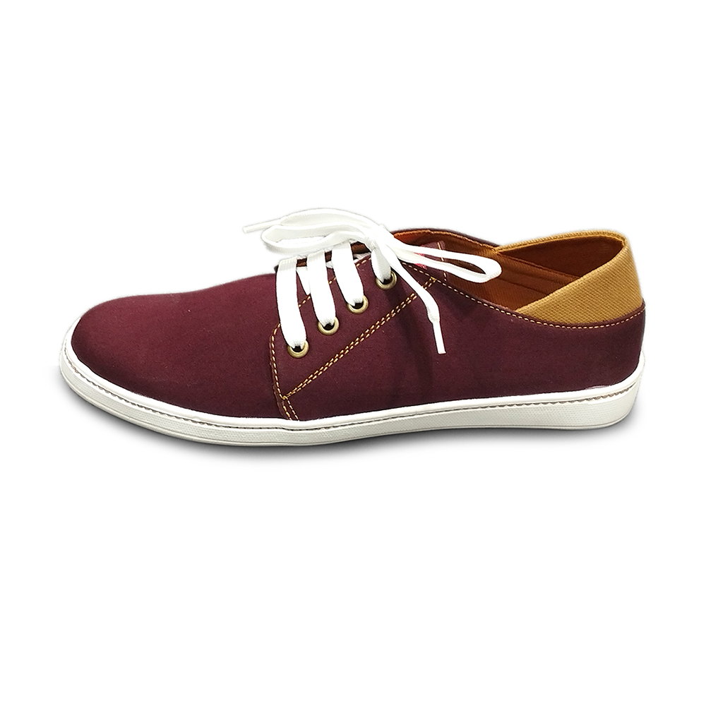 Kites Light Casual Canvas Shoe For Men - Maroon - 1074