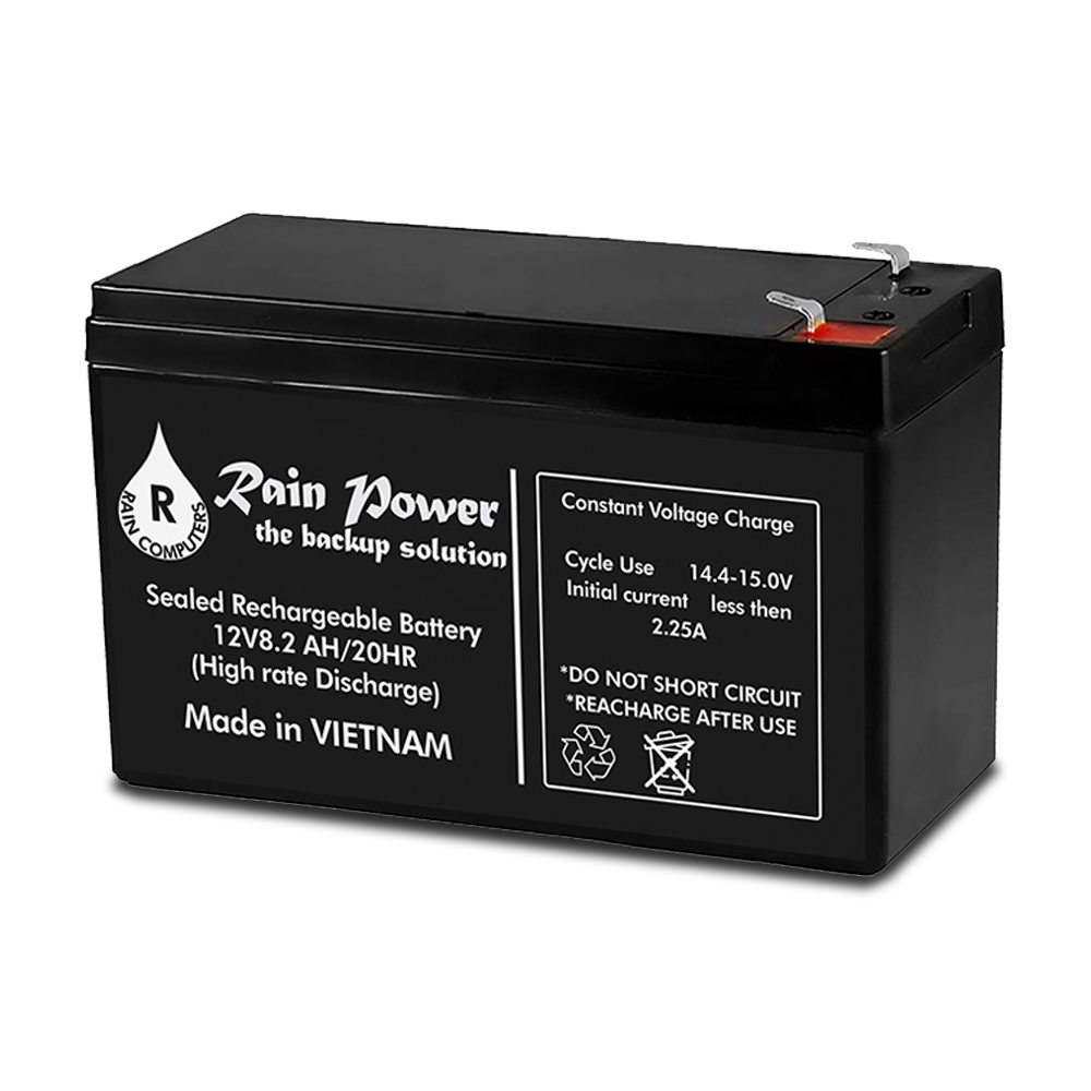 Rain Power 12V 8.2 A/H UPS Battery - Black 