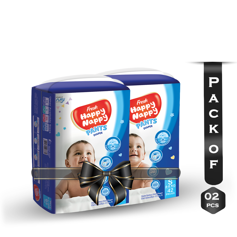 Pack Of 2 Fresh Happy Nappy Pants Diaper S 48Kg 42Pcs