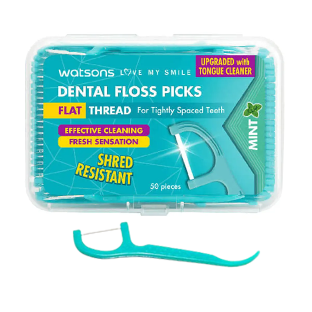 Watsons Thread Dental Floss Picks Mint 50pcs