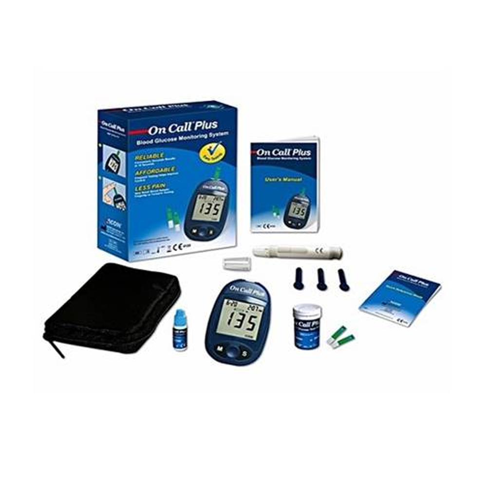 On Call Plus On Call Plus Glucometer Diabetics test meter - 10 Pcs free ...