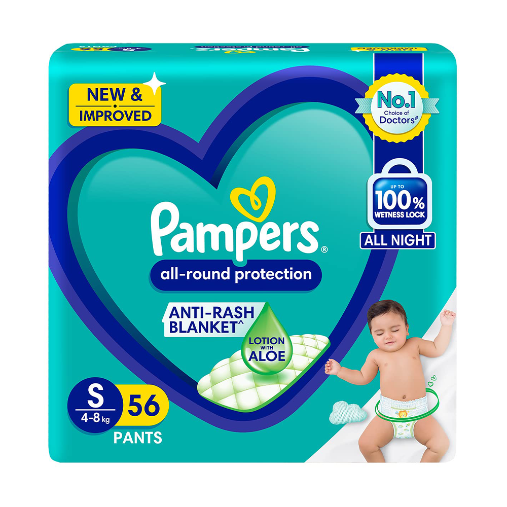 Pampers Pants Small Size Baby Diaper 48 kg 56 Pcs 560gm PM0136