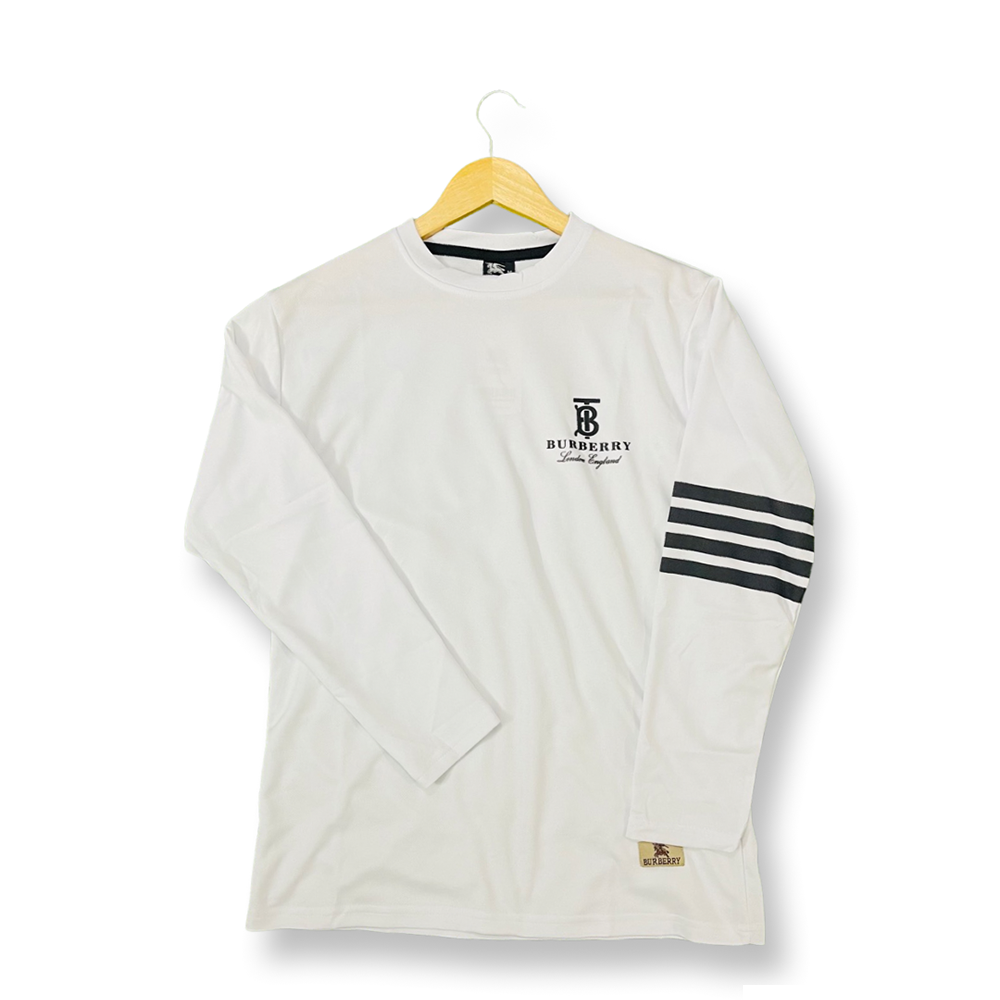 Mesh Full Sleeve Jersey Tshirt White 1048