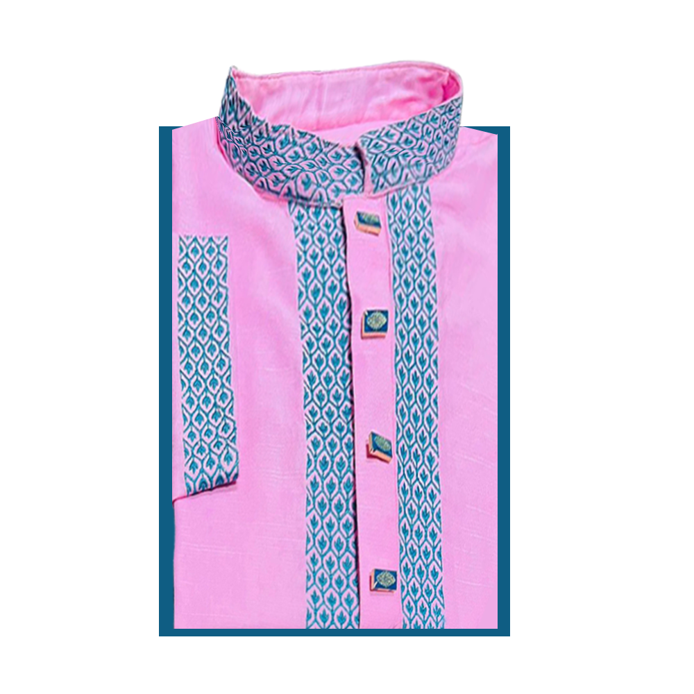 Exclusive Eid Collection Cotton Panjabi for Men - Pink - BHA005