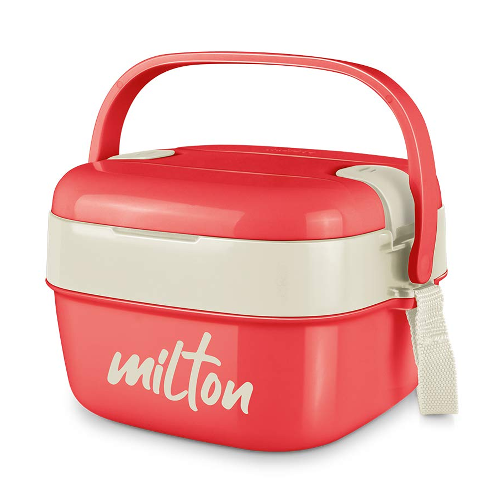 Milton Cubic Stainless Steel Bento Insulated Tiffin Carrier 800ml Red
