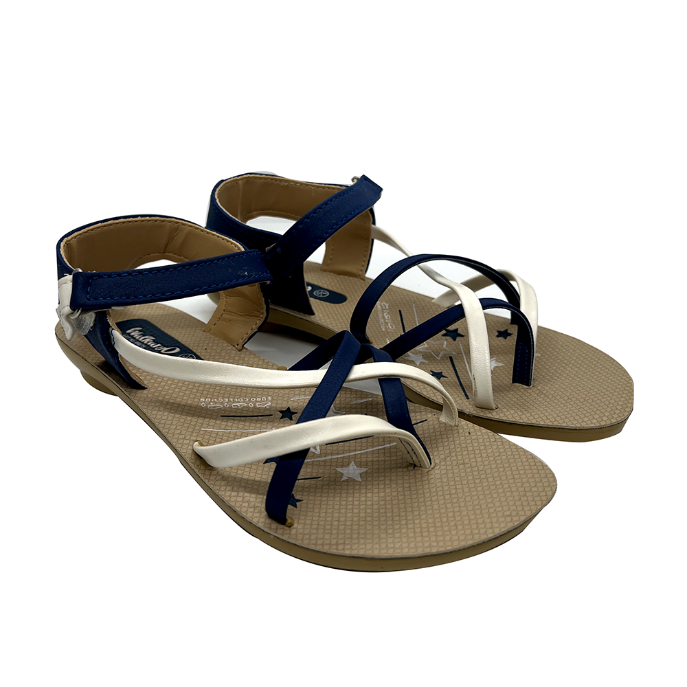 Walkaroo Blue Beige Sandal For Ladies W675BLBG - Blue Beige