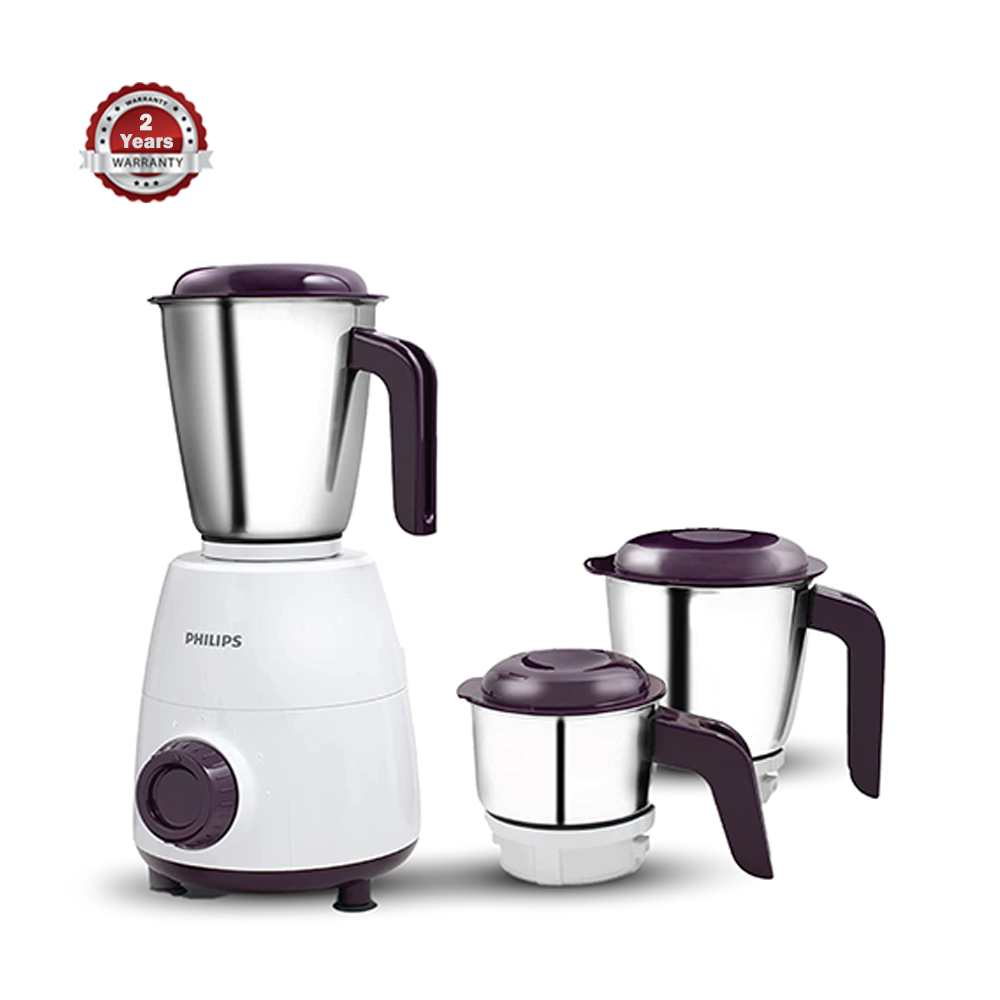 Philips HL7505 Juicer Mixer Grinder - 500W - White and Purple
