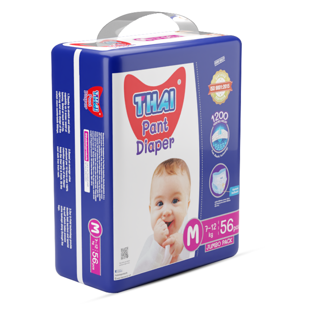 Thai Baby Pant Diapers M 712kg 56pcs