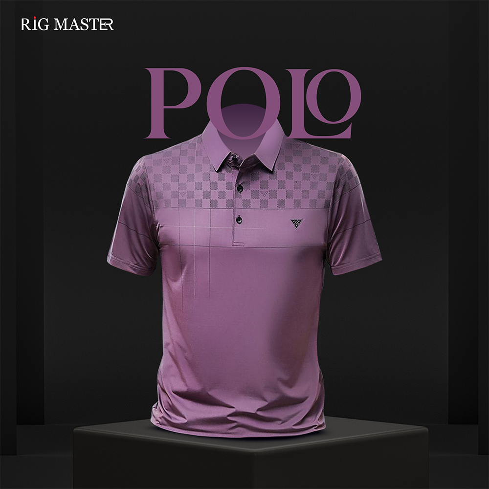 Stitch Half Sleeve Polo Shirt For Men - Light Maroon - POLO - 026