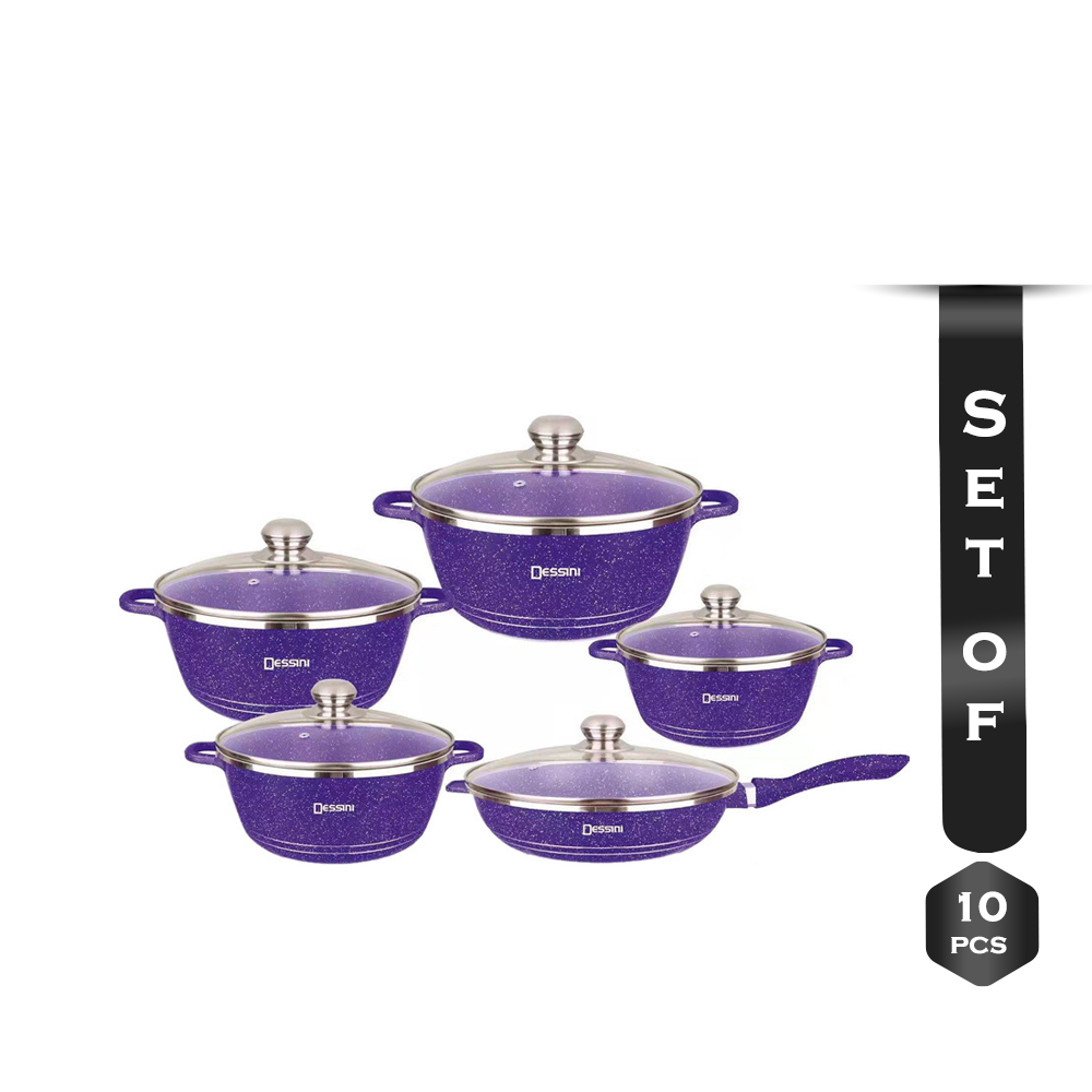 Set of 10 Pcs Uakeen Granite Cookware