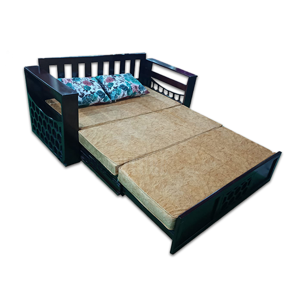 Box Design Sofa Cum Bed - Coffee - ASA945