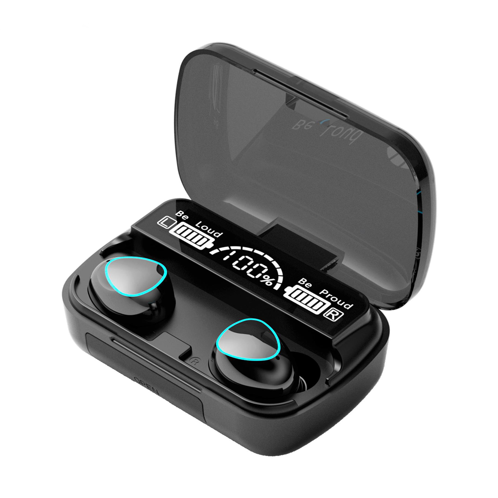 TWS M10 Airbuds with breathing light touch control digital display