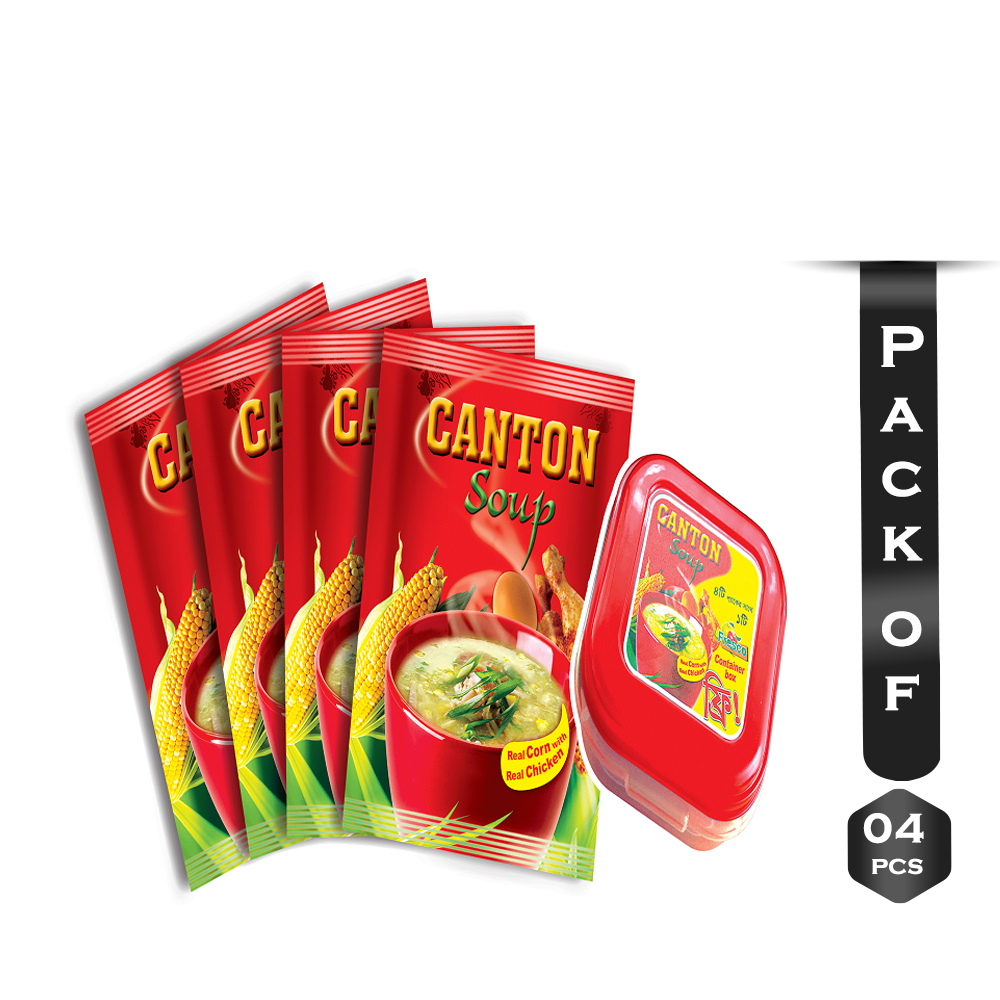 Pack of 4 Pcs Container Canton Chicken Corn Soup
