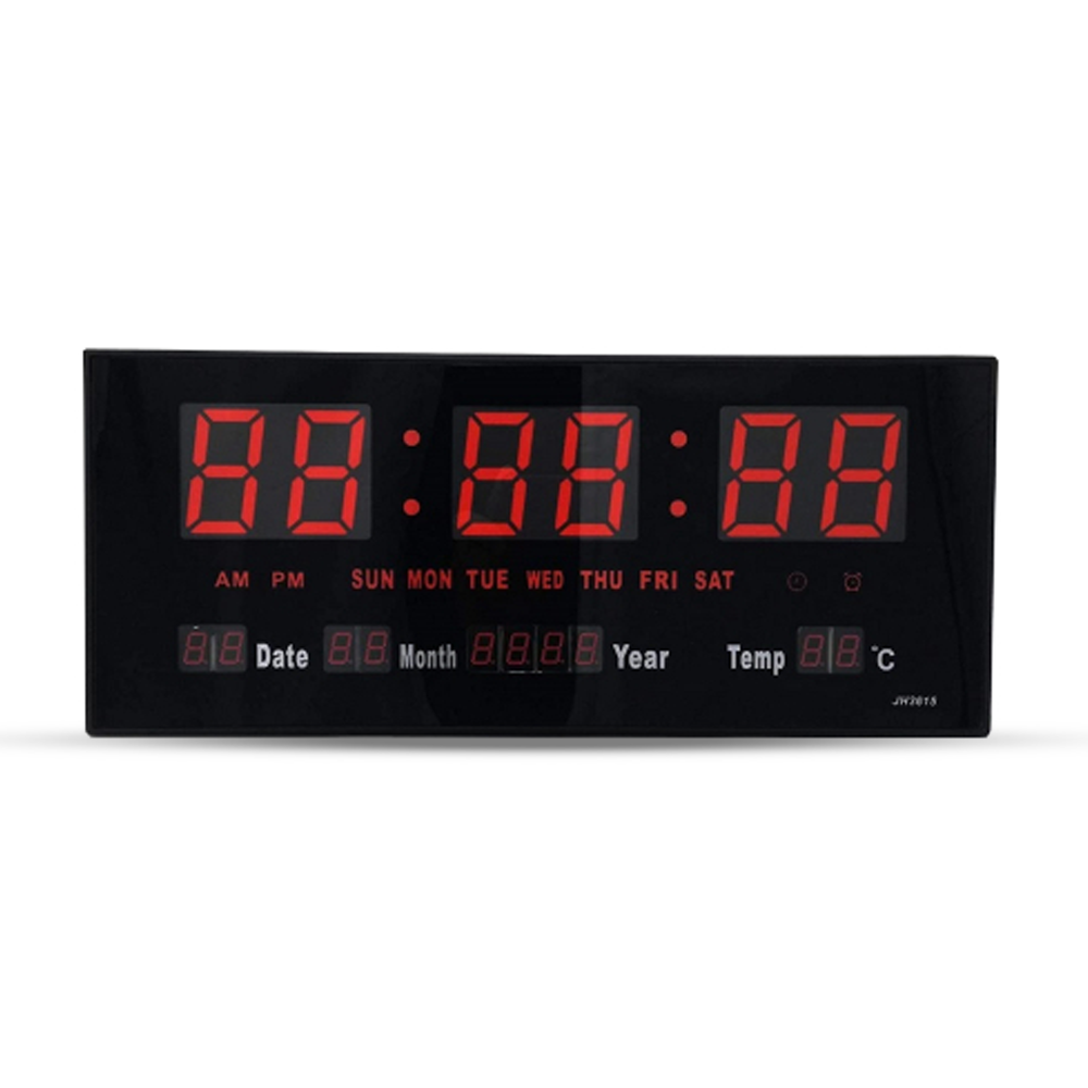 Digital JH3615 Large Display LED Wall Clock Red & Black