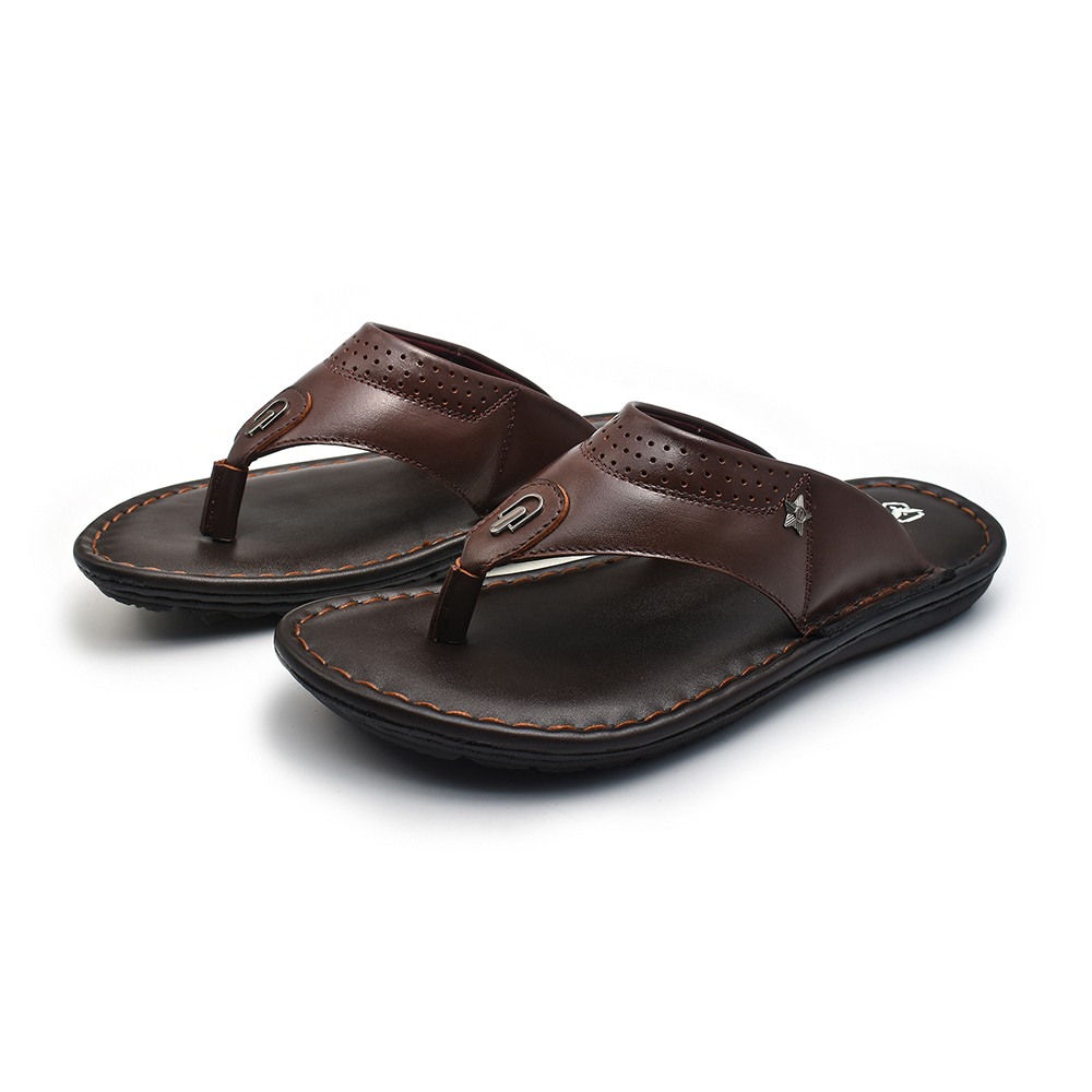 Zays Leather Sandal Shoe For Men - A56 - Brown