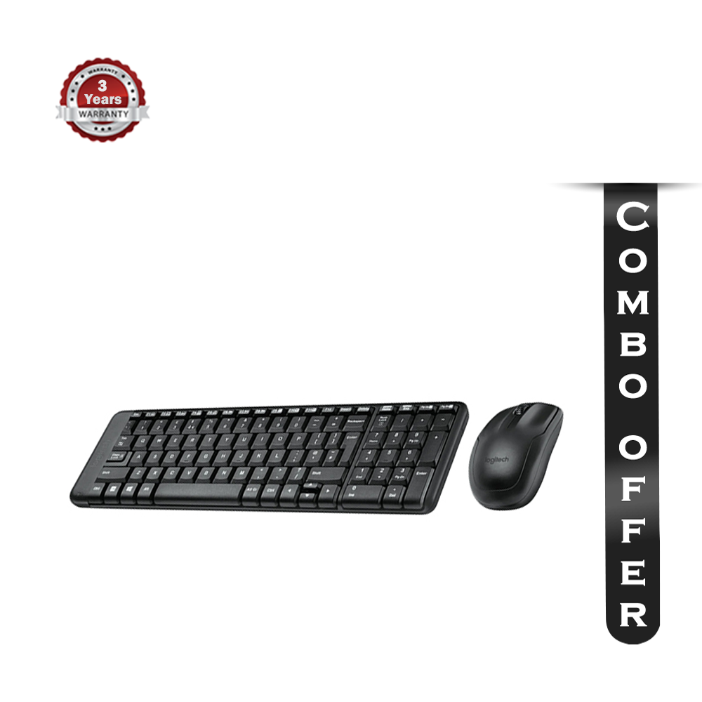 Combo Of 2 Logitech MK215 Wireless Keyboard and Mouse Black