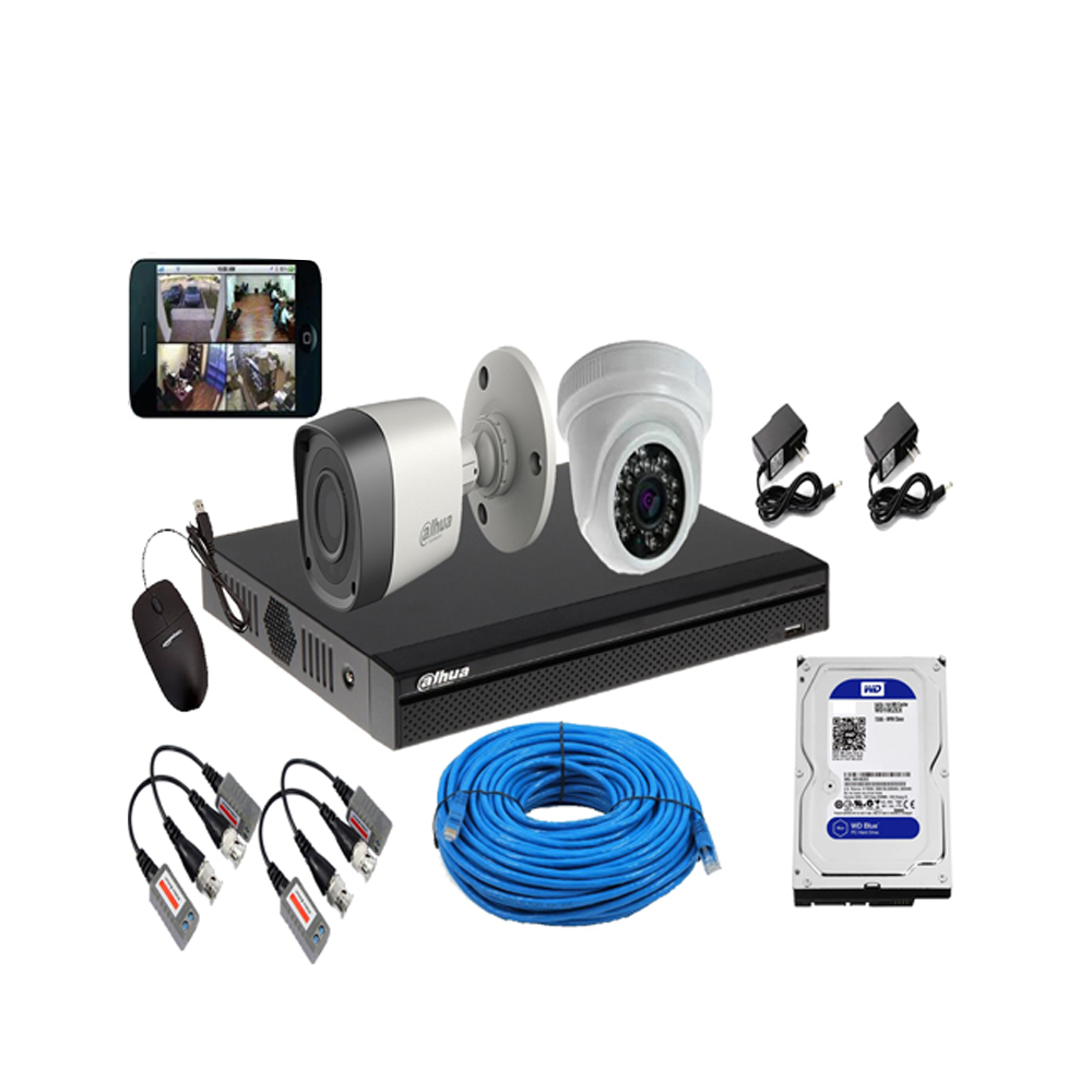 DAHUA PKG 2 CCTV CAMERA PACKAGE 2MP 1080P with all accessories