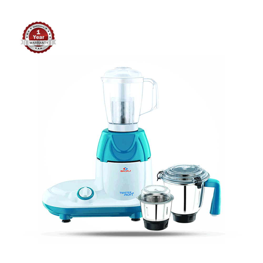 Bajaj bj02 Twister Neo 750W Blenders Mixer Grinder 3 Jars White