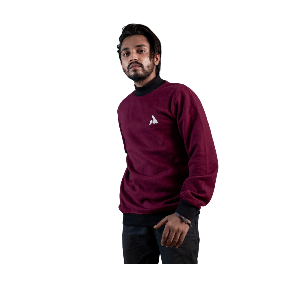 fleece-premium-high-neck-sweater-men-dark-maroon