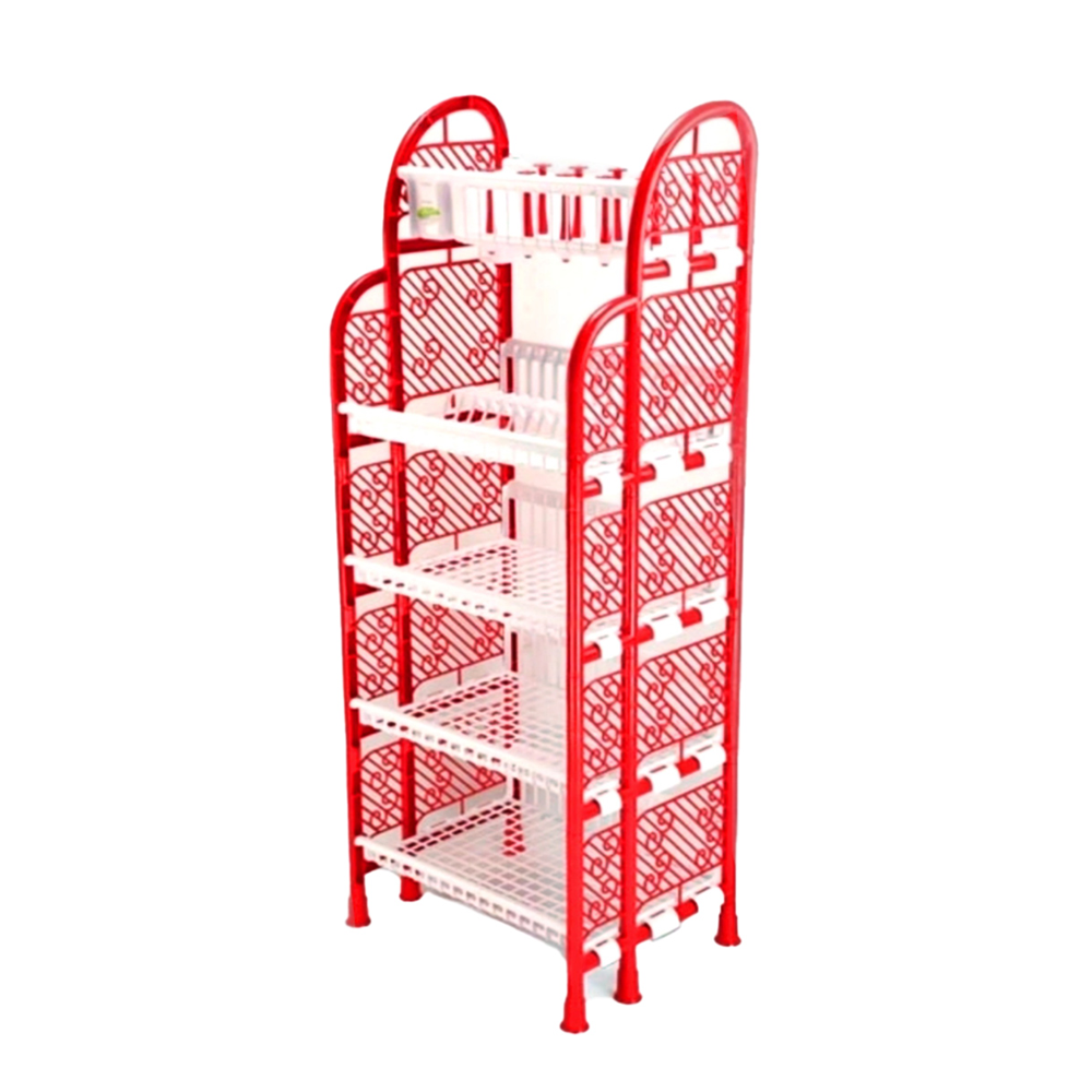 rfl-queen-kitchen-rack-5-step-red-and-white