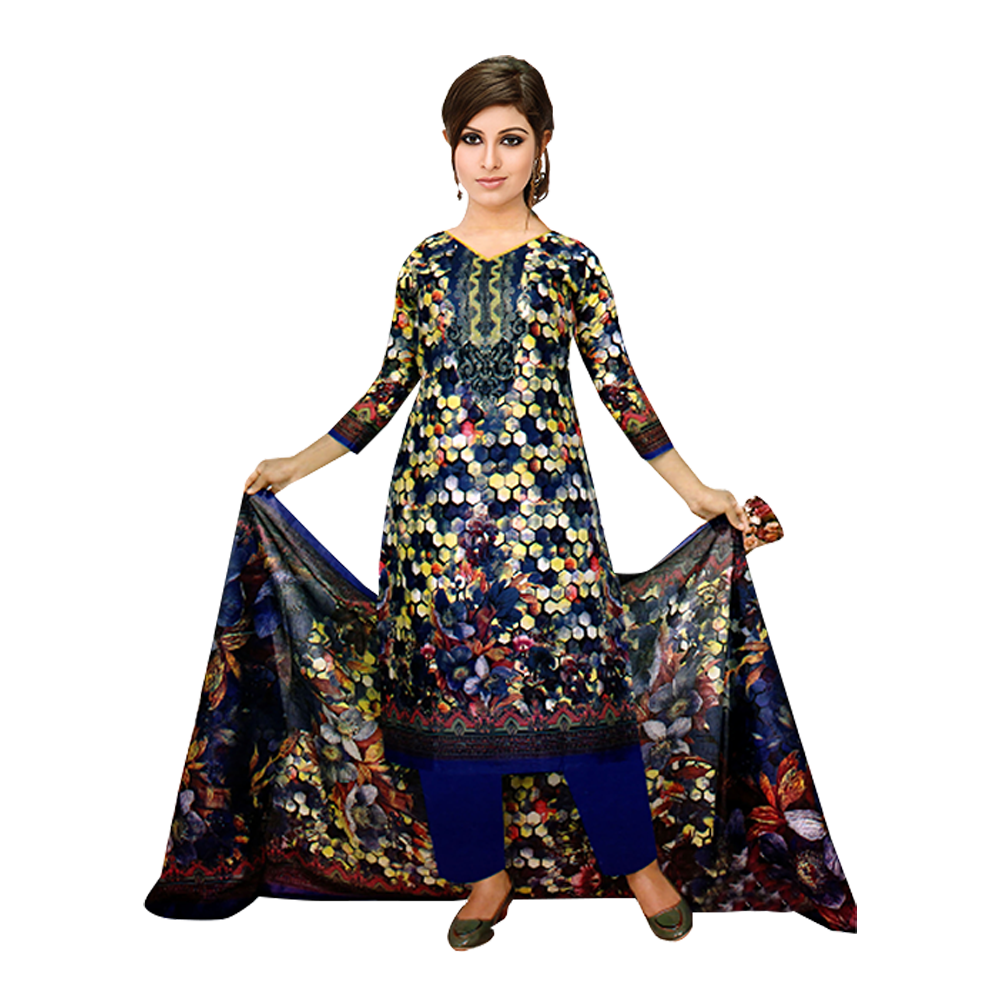 Unstitched Cotton Salwar Kameez for Women Multicolor