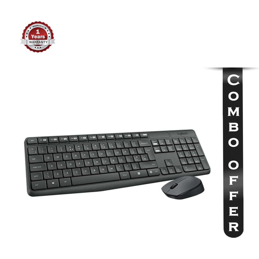 Combo Of 2 Logitech MK235 Wireless Keyboard and Mouse Black