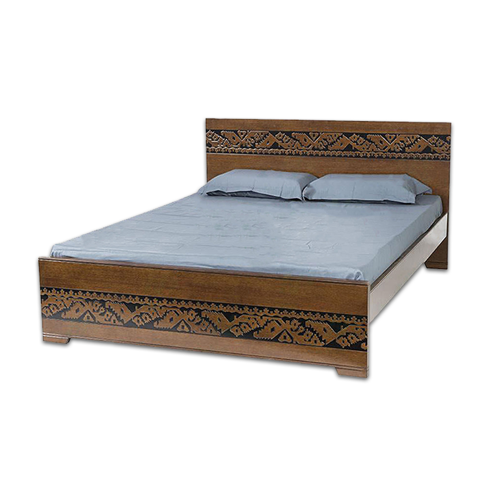 MDF Queen Size Jamdani Design Bed - 5*7 feet - Wooden - AB895