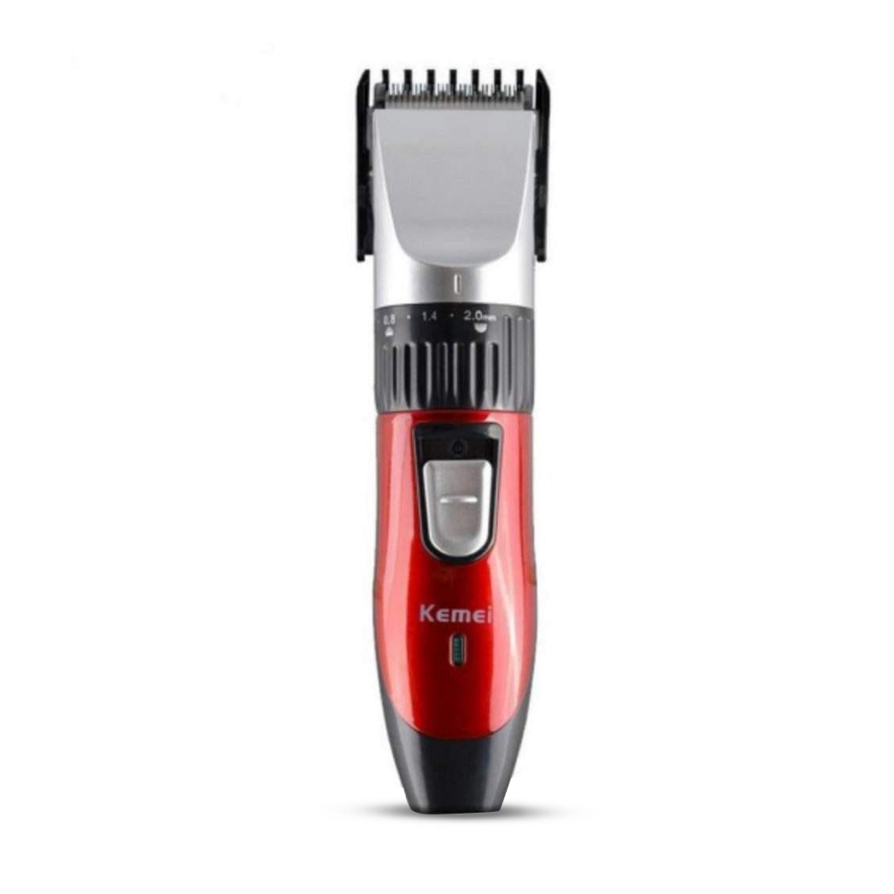Kemei - KM-730 Rechargeable Hair Trimmer - Red and Black
