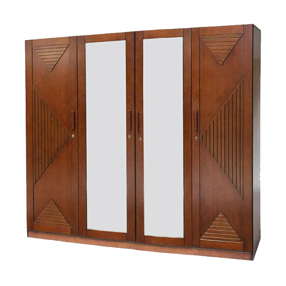 Twin Mart Malaysian Processed Wood 4 Door Almirah 7'*6' Feet