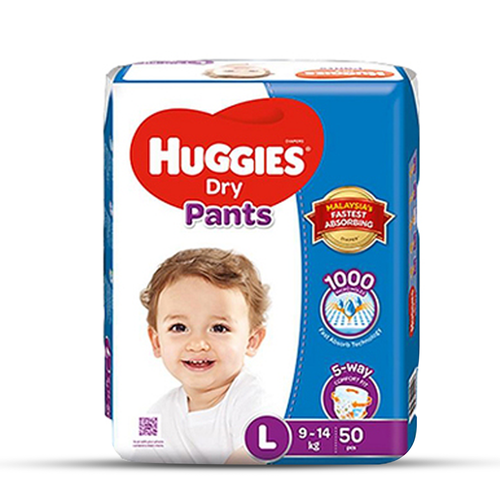 Huggies Dry Pant Diaper Large 914Kg 50 Pcs