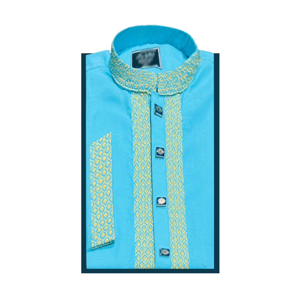 Exclusive Eid Collection Cotton Panjabi for Men - Blue - BHA009