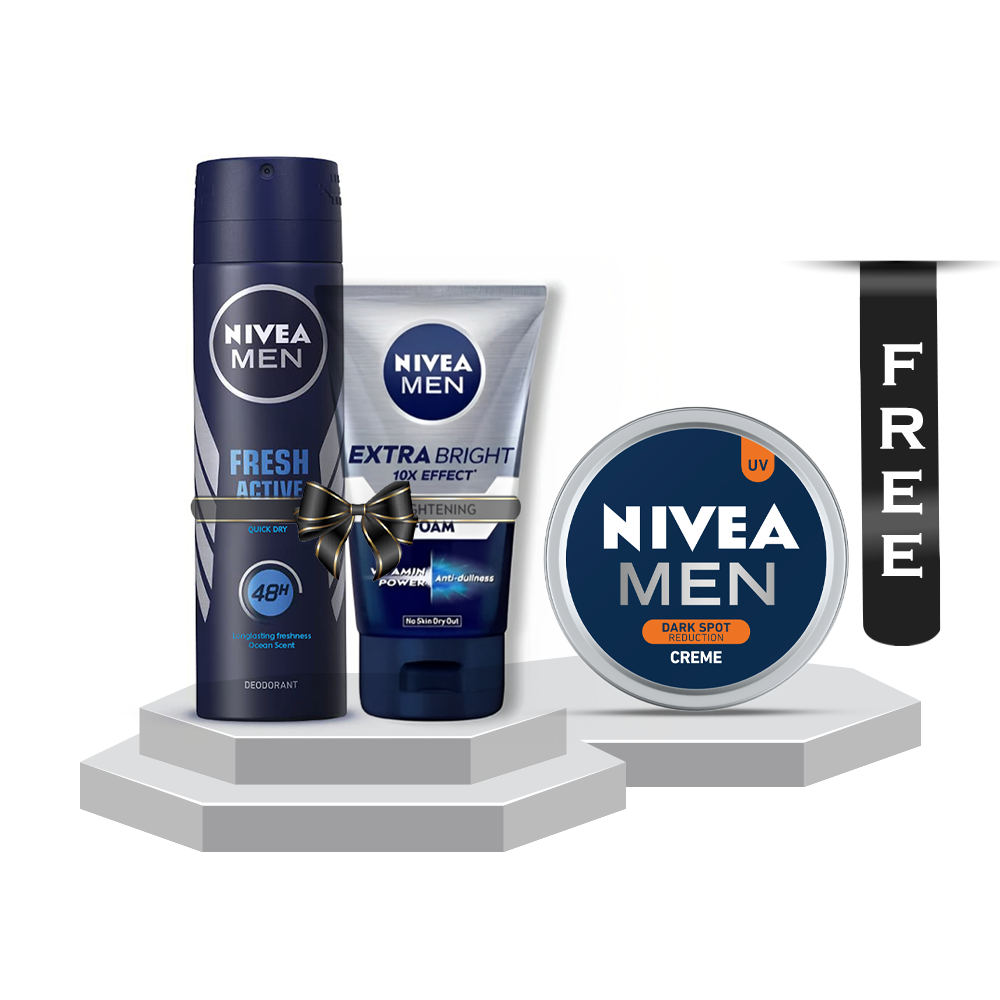 Buy Nivea Men Body Spray Fresh Active 150ml and Extra Bright 10x