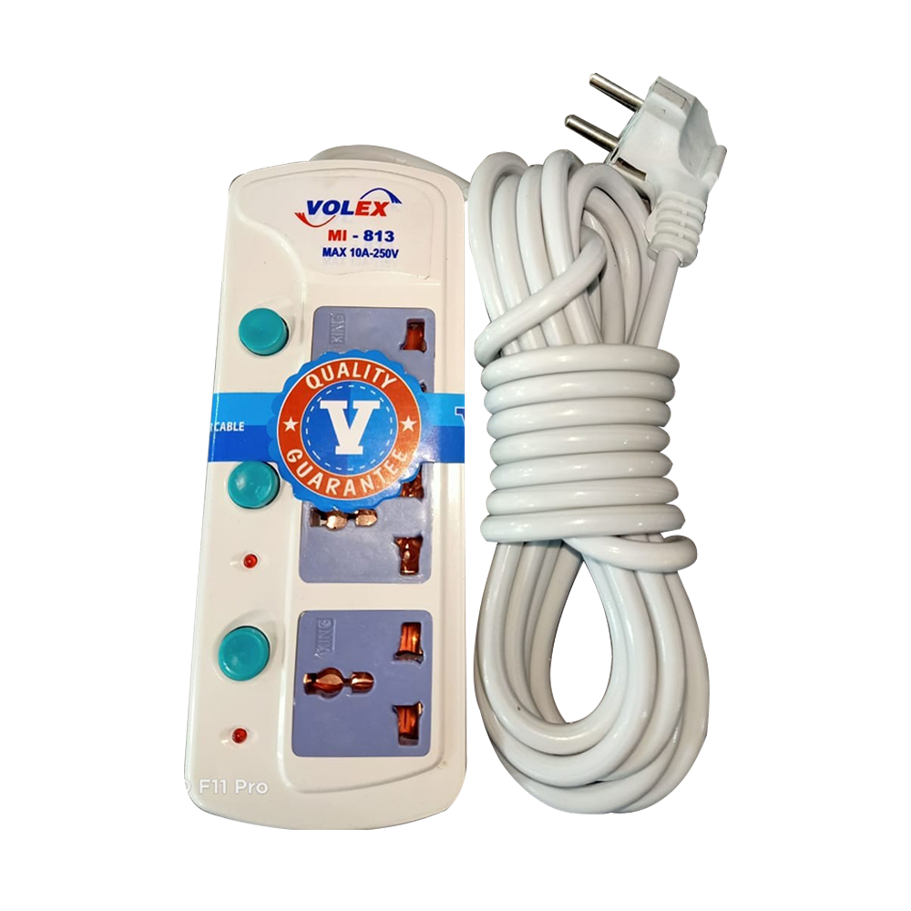 Volex MI-813 3 points Multiplug 5 Mtr- White