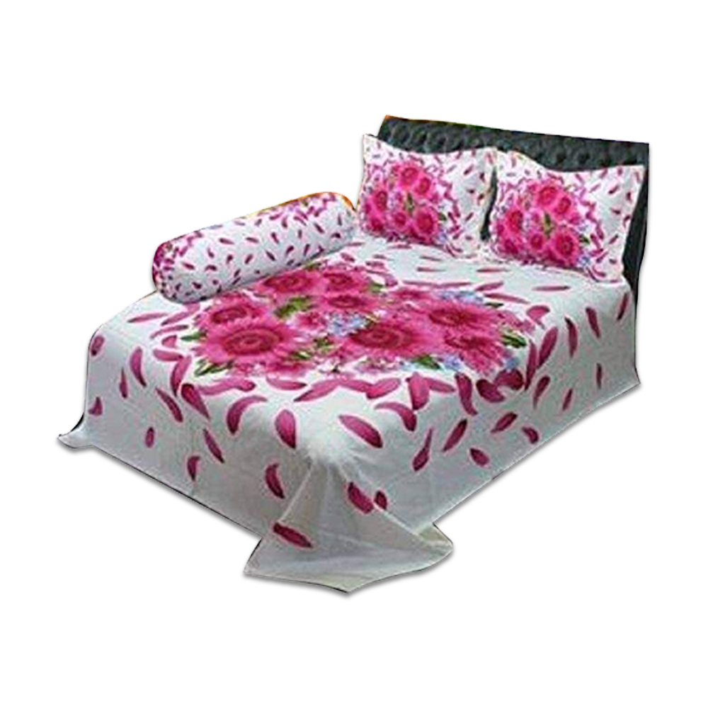 Cotton Bed Sheet With Two Pillow Covers Multicolor