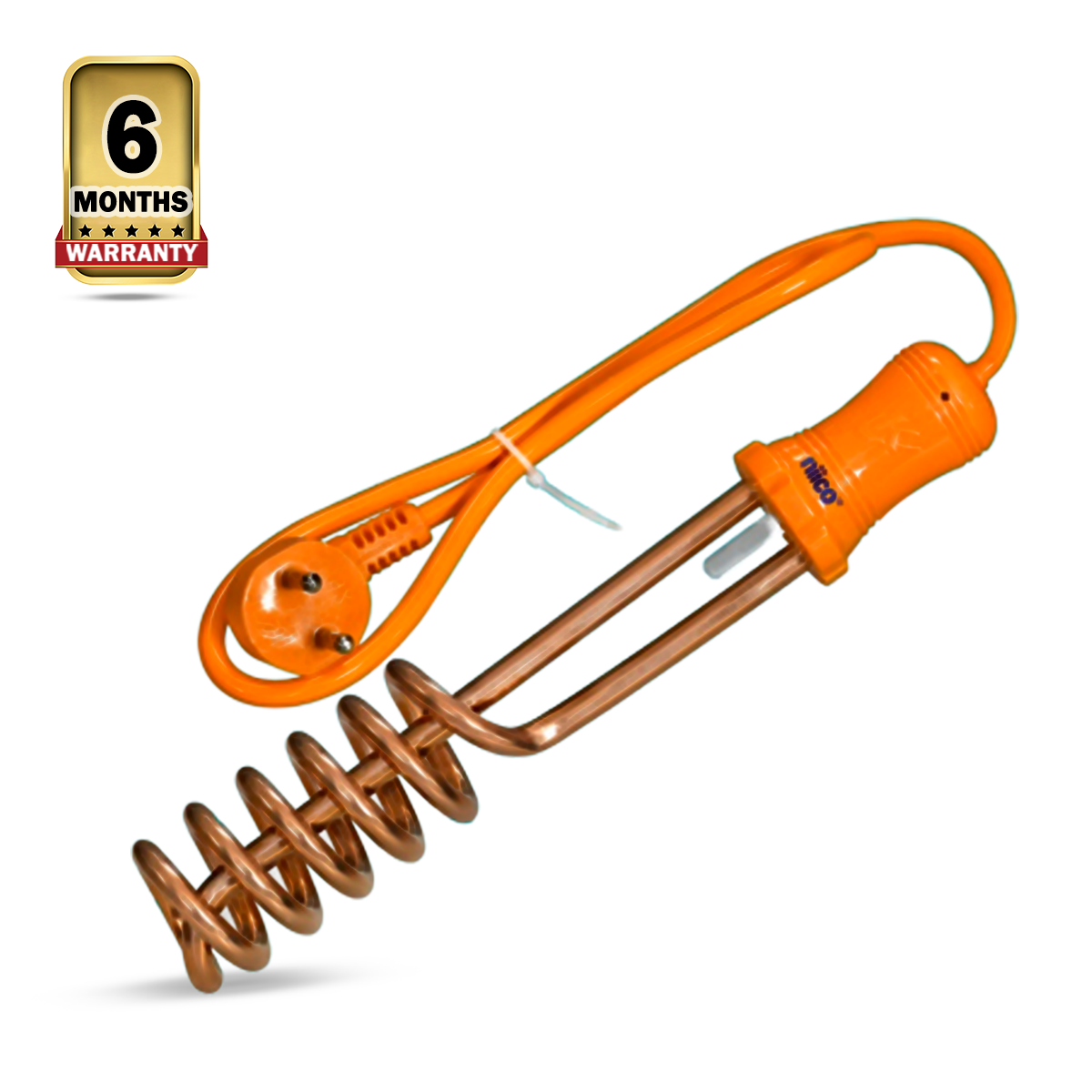 Niico Stainless Steel Portable Heavy Duty Water Heater 1000 Watt Orange