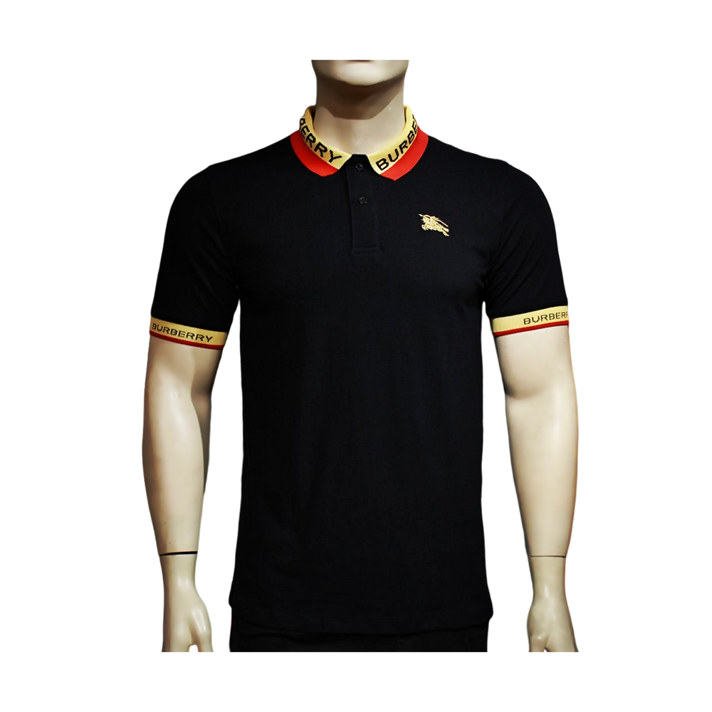 Half Sleeve Cotton Polo Shirt For Men 719 Black 9815