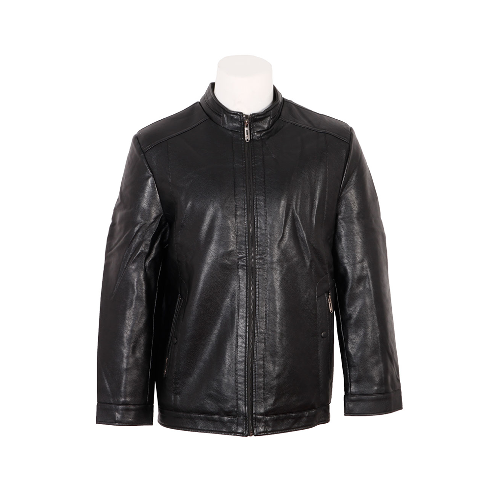 Artificial Leather Jacket For Men Black JK 2718